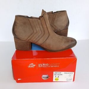 Abeo Felicity Leather Ankle Boots Taupe 7.5